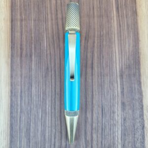 Stylo-bille Samos, galalithe bleue