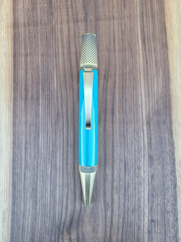 Stylo-bille Samos, galalithe bleue