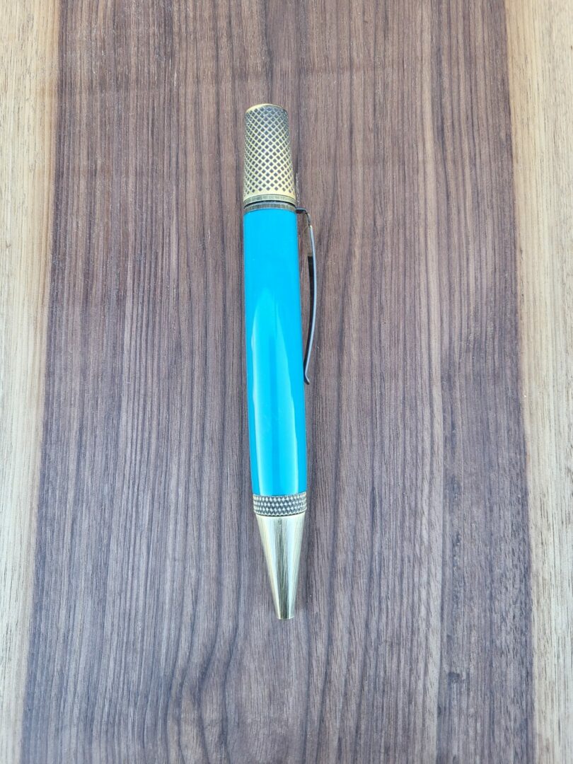 Stylo-bille Samos, galalithe bleue 3 Stylo-bille Samos, galalithe bleue – Image 3