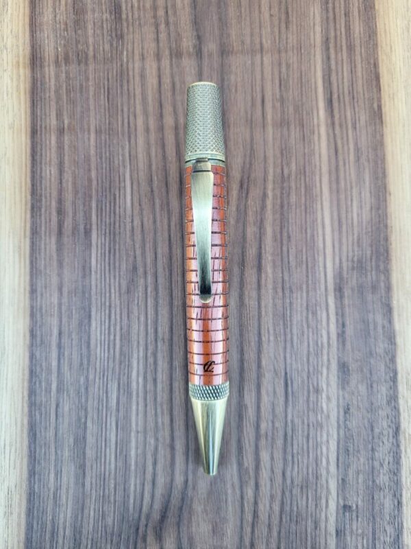 Stylo-bille Samos, sipo, padouk & placage bleu