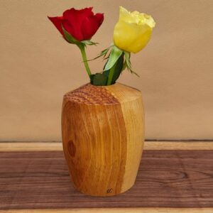 Soliflore en pin géant des Philippines, texturé, liseré bleu/orange