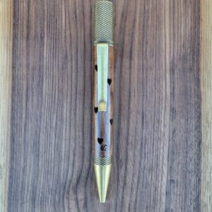 Stylo-bille Castroverde, katalox, coeurs gravés, finition bronze patiné